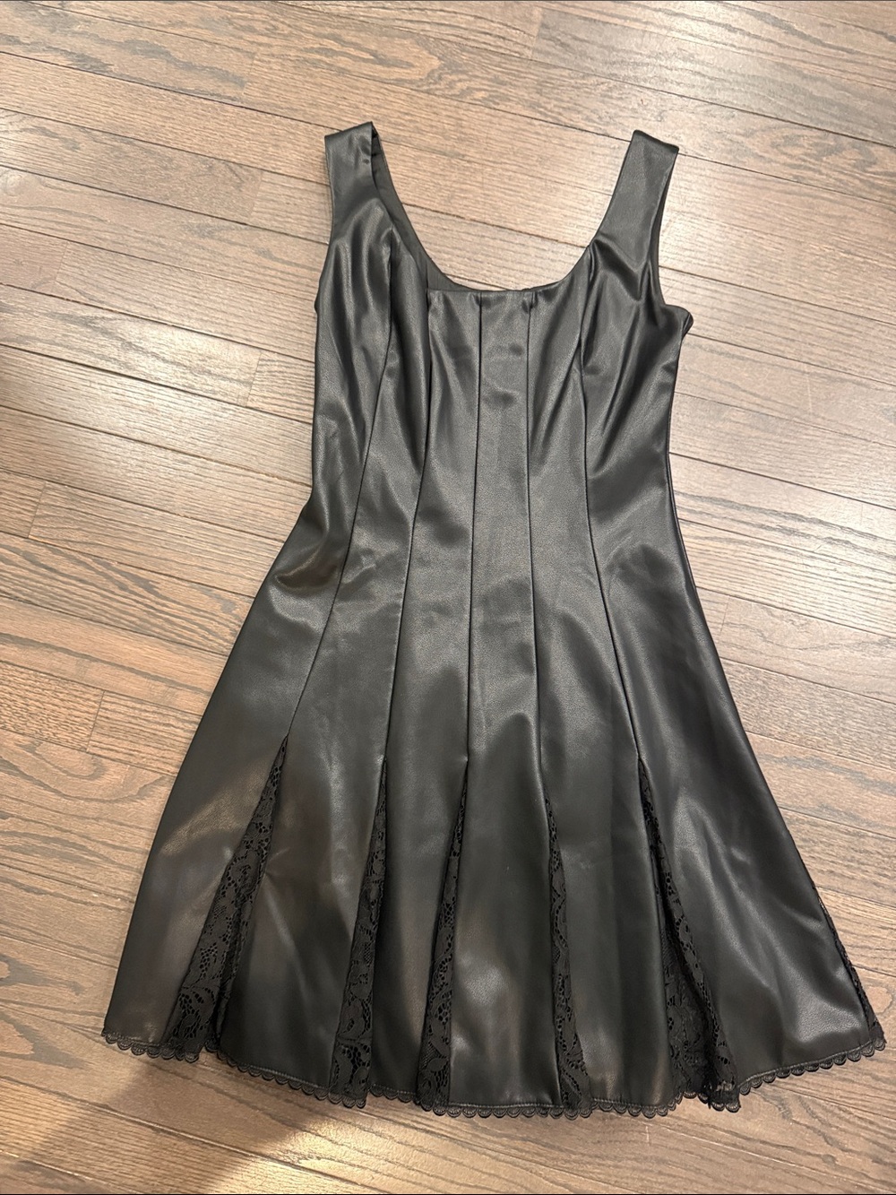 Shoshanna Classic Black Faux Leather Dress size 0